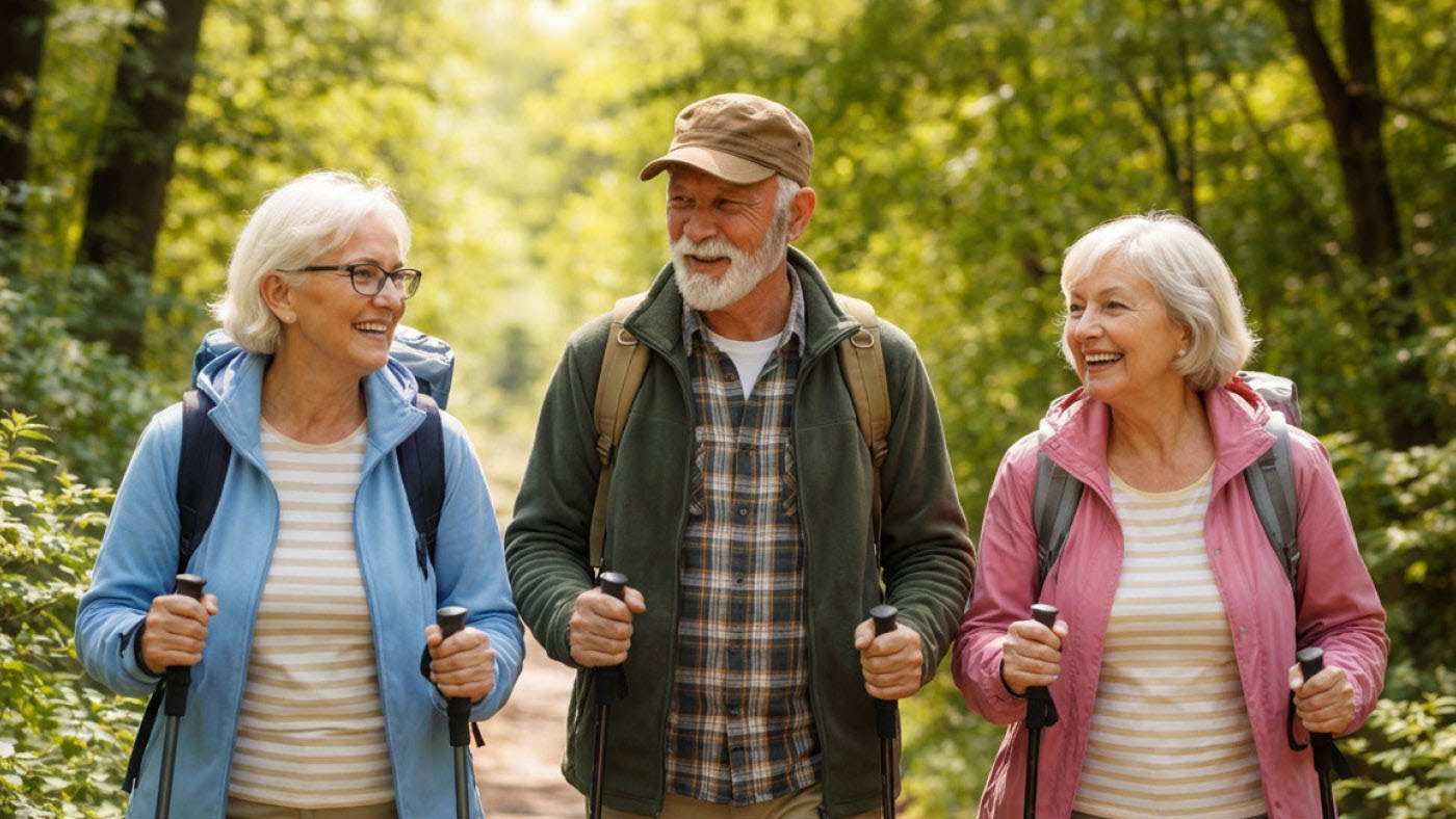 Eine Frau sitzt auf einem Sofa in einem Chalet